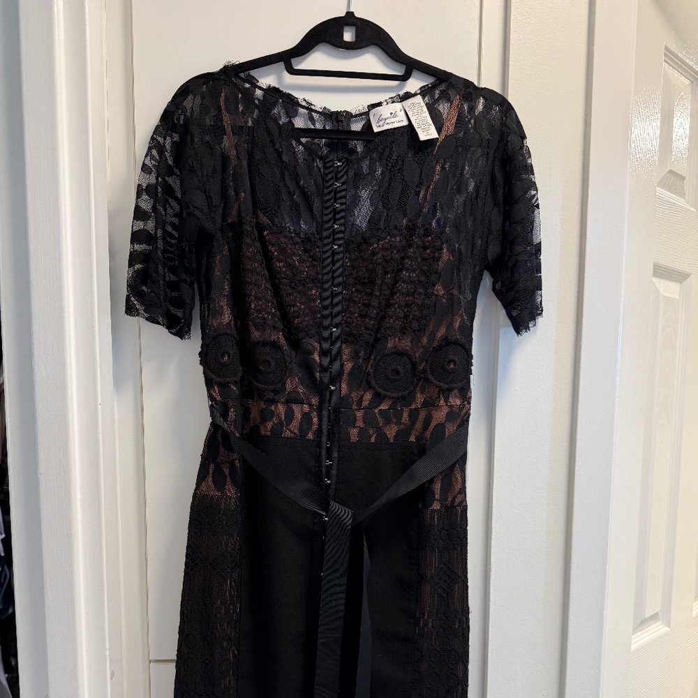 Byron Lars Beguile Carissima Black Lace Anthropologie Sheath Dress 6P - Picture 10 of 11